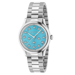 Gucci Women’s Quartz Swiss Made Stainless Steel Sky Blue Dial 32mm Watch YA1265044