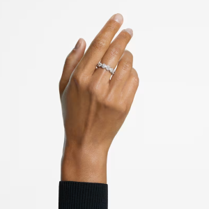 Alternative view of Swarovski Una Angelic Women's Round-Cut Pavé Ring White Cubic Zirconia Rhodium Plated 5636268