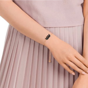 Alternative view of Swarovski Women's Iconic Swan Bracelet Black Rose Gold-Plated 5344132