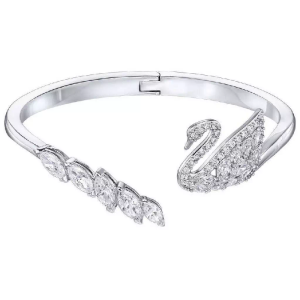 Swarovski Swan Lake Women’s Rhodium-Plated Crystal Bangle 5258396