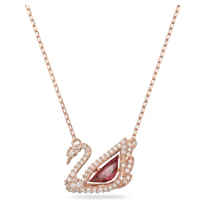 Swarovski Swan Women’s Red Crystal Pendant Rose Gold-Tone Plated 5614123