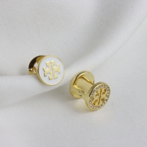 Tory Burch Women's Crystal Reversible Double-Sided Earrings White & Gold C1988-4