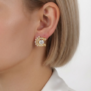 Alternative view of Swarovski Symbolica Women’s White Crystal Horseshoe Stud Earrings 5746563