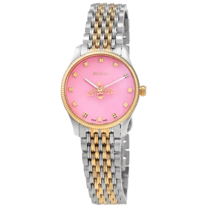 Gucci Women's Quartz Two-Tone Stainless Steel Pink Dial 29mm Watch YA1265030