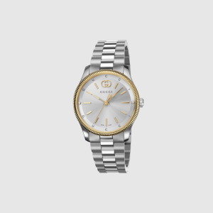 Gucci Women's Quartz Two-Tone Stainless Steel Silver Dial 29mm Watch YA1265063