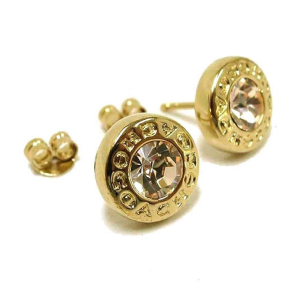 Coach Women’s Open Circle Glass Stone Plated Brass Stud Gold Earrings F54516
