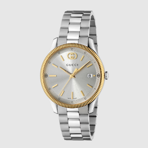 Gucci Men's Swiss Made Quartz Silver Stainless Steel Silver Dial 38mm Watch YA1264233