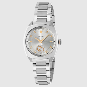 Gucci Women's Quartz Stainless Steel Silver Dial 29mm Watch YA142510