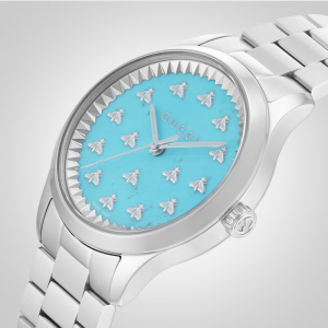 Alternative view of Gucci Women’s Quartz Swiss Made Stainless Steel Sky Blue Dial 32mm Watch YA1265044