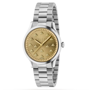 Gucci Women’s Quartz Swiss Made Stainless Steel Gold Dial 32mm Watch YA1265035