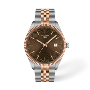 TISSOT Men’s Quartz Swiss Made Two-Tone Stainless Steel Brown Dial 40mm Watch T156.410.22.291.01 (Factory Leftover)