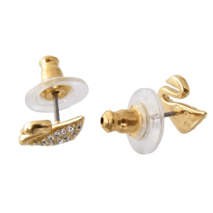Swarovski Swan Mini Pierced Earrings Gold 5144289-1