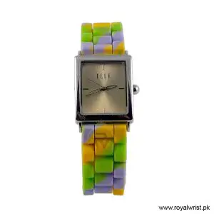 Elle Women’s Quartz Multicolor Silicone Strap Beige Dial 26mm Watch EL20026S02C/2 (Like New)