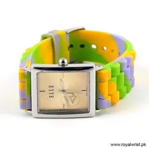 Elle Women’s Quartz Multicolor Silicone Strap Beige Dial 26mm Watch EL20026S02C/2 (Like New) - Image 3