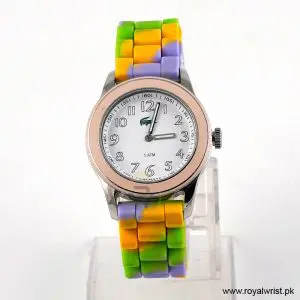 Lacoste Women’s Multi Colour Silicone Strap White Dial 38mm Watch 2000515/1 (Like New)