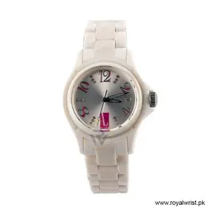 Elle Women’s Quartz White Plastic Strap White Dial 39mm Watch LE50001P01 (Like New)