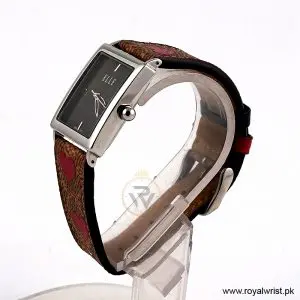 Alternative view of Elle Women’s Quartz Multicolor Leather Strap Black Mother Of Pearl Dial 26mm Watch EL20026S03C/2 (Like New)