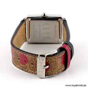 Elle Women’s Quartz Multicolor Leather Strap Black Mother Of Pearl Dial 26mm Watch EL20026S03C/2 (Like New) - Image 3