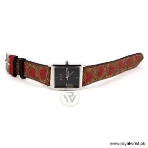 Elle Women’s Quartz Multicolor Leather Strap Black Mother Of Pearl Dial 26mm Watch EL20026S03C/2 (Like New) - Image 4