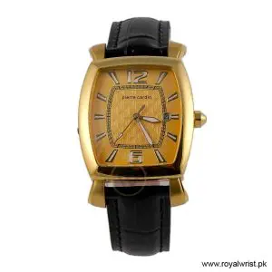 Pierre Cardin Men’s Quartz Black Leather Strap Gold Dial 36mm Watch PC10028/G16 (Like New)