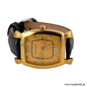 Pierre Cardin Men’s Quartz Black Leather Strap Gold Dial 36mm Watch PC10028/G16 (Like New) - Image 3