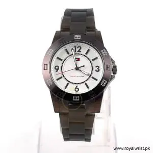 Tommy Hilfiger Women’s Quartz Grey Silicone Strap White Dial 38mm Watch 1781075/1 (Like New)