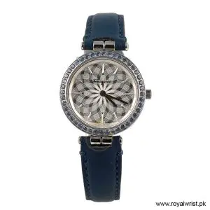 Ferragamo Women’s Quartz Swiss Made Blue Leather Strap Silver Dial 31mm Watch FIB010015 (Like New)