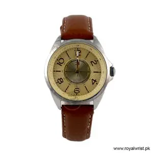 Tommy Hilfiger Women’s Quartz Brown Leather Strap Beige Dial 36mm Watch 1781264/1 (Like New)
