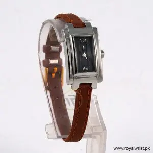 Hugo Boss Women’s Quartz Brown Leather Strap Black Dial 18mm Watch 1502094/1 (Like New)