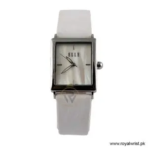 Elle Women’s Quartz White Leather Strap Mother Of Pearl Dial 26mm Watch EL20026S01C/2 (Like New)
