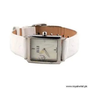Elle Women’s Quartz White Leather Strap Mother Of Pearl Dial 26mm Watch EL20026S01C/2 (Like New) - Image 3