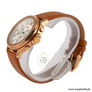 Alternative view of Hugo Boss Men’s Quartz Brown Leather Strap Silver Sunray Dial 42mm Watch 1502214/13 (Like New)