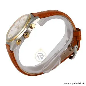 Alternative view of Emporio Armani Men’s Chronograph Quartz Brown Leather Strap White Dial 44mm Watch AR11033 (Like New)