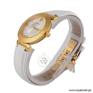 Alternative view of Versace Women’s Quartz Swiss Made White Leather Strap Mother Of Pearl Dial 35mm Watch VE011 (Without Tag)