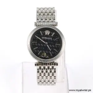 Versace Women's Quartz Silver Stainless Steel Black Dial 36mm Watch VELS00919/1 (Like New)