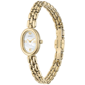 Alternative view of Emporio Armani Women’s Quartz Gold Stainless Steel Mother of Pearl Oval Dial 24mm Watch AR11721