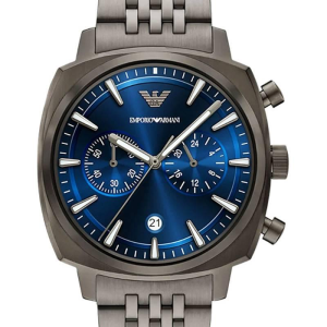 Alternative view of Emporio Armani Men’s Quartz Gray Stainless Steel Blue Dial 40mm Chronograph Watch AR11726