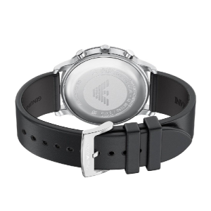 Alternative view of Emporio Armani Men’s Quartz Silver Stainless Steel Black Dial 42mm Chronograph Black Leather Watch AR11774