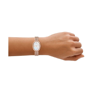 Alternative view of Emporio Armani Women’s Quartz Rose Gold Stainless Steel Mother of Pearl Oval 34mm Watch AR11775