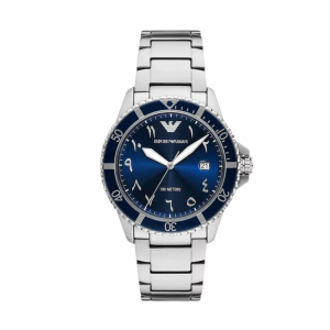 Emporio Armani Men’s Quartz Silver Stainless Steel Dark Blue Dial 41mm Watch AR80076