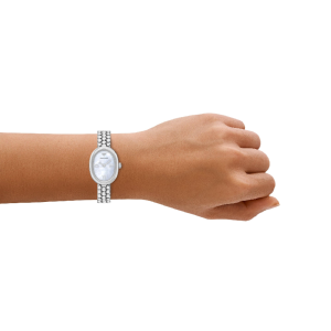 Emporio Armani Women’s Quartz Silver Stainless Steel Mother of Pearl Oval Dial 24mm Watch AR11720 - Image 3