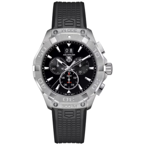 Tag Heuer Aquaracer Men’s Quartz Swiss Made Black Silicone Strap Black Dial 43mm Watch CAY1110.FT6041 (Factory Leftover)