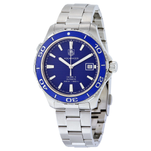 Tag Heuer Aquaracer Men’s Automatic Swiss Made Silver Stainless Steel Blue Dial 41mm Watch WAK2111.BA0830 (Factory Leftover)