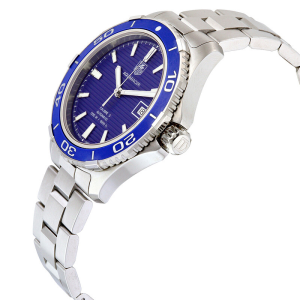 Alternative view of Tag Heuer Aquaracer Men’s Automatic Swiss Made Silver Stainless Steel Blue Dial 41mm Watch WAK2111.BA0830 (Factory Leftover)