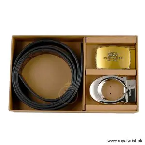 Coach Men’s Reversible Leather Belt with Buckle Gift Set CH-10020