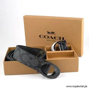 Coach Men’s Reversible Leather Belt with Buckle Gift Set CH-10027