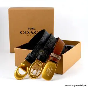 Coach Women’s Reversible Leather Belt with Buckle Gift Set CH-10032