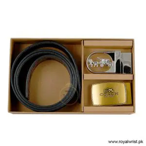 Coach Men’s Reversible Leather Belt with Buckle Gift Set CH-10038