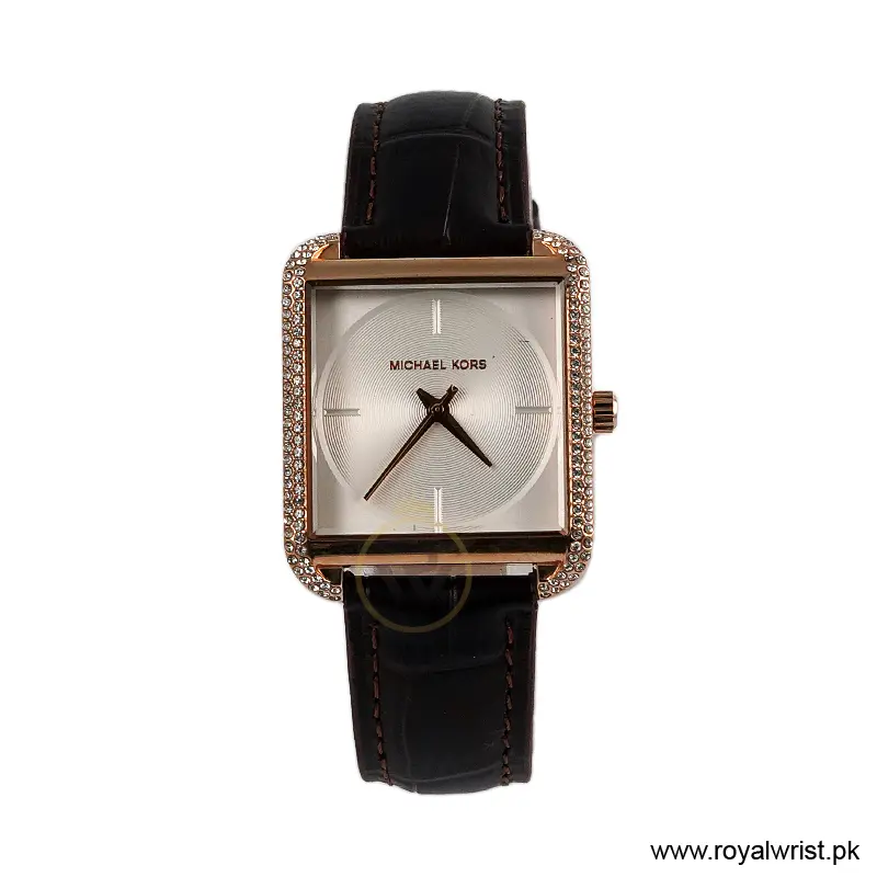 Michael Kors Women’s Quartz Brown Leather Strap White Dial 32mm Watch MK2610/2 (Like New)