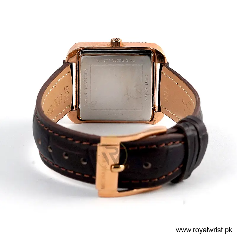 Michael Kors Women’s Quartz Brown Leather Strap White Dial 32mm Watch MK2610/2 (Like New) - Image 4